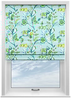 Gujarat, Cyan - Motorised Roman Blind